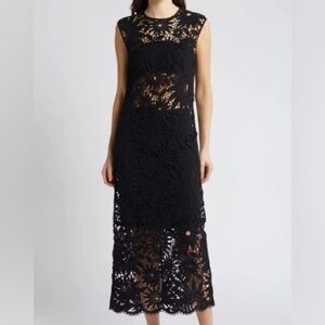Ted Baker Black Crochet Lace Sleeveless Dress